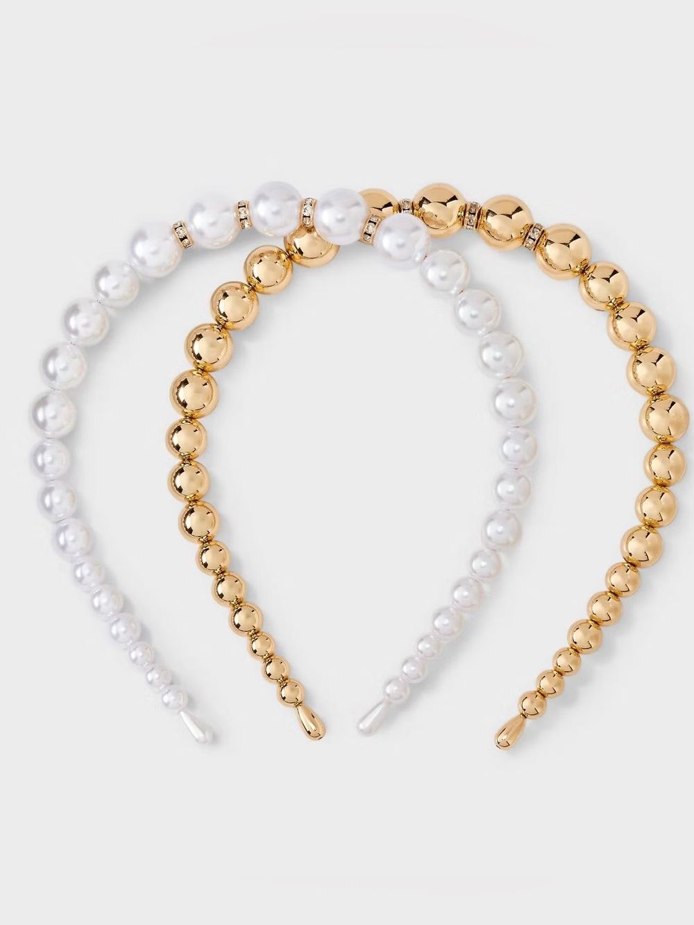 NWT Beaded Headband 2 pk - A New Day Pearl/Gold Headband Set - Women Accessories